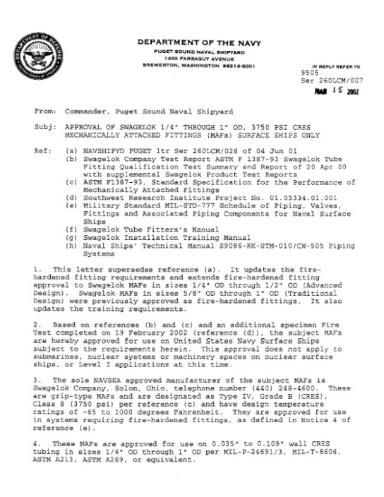 US Navy Approval